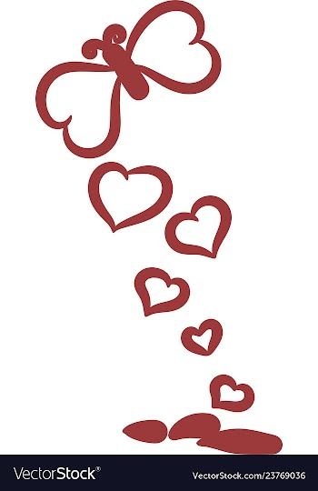 Butterfly from hearts vector image