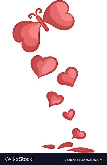 Butterfly from hearts vector image