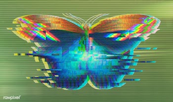 Butterfly glitch style design element  | Free  illustration - 2346971