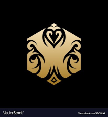 butterfly hexagon luxury ornament logo