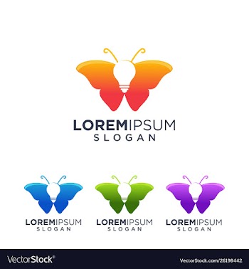 Butterfly idea logo design vector image