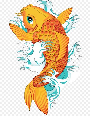 Butterfly Koi Orange Tattoo Fish - koi 