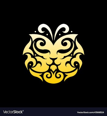 butterfly lion ornament luxury logo