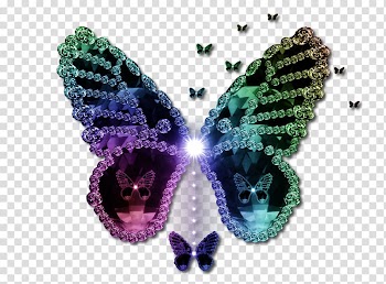 Butterfly , Luminous color diamond butterfly transparent background PNG clipart