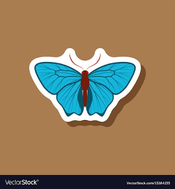 Butterfly paper sticker on stylish background vector image