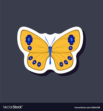 Butterfly paper sticker on stylish background vector image