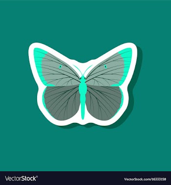 Butterfly paper sticker on stylish background vector image
