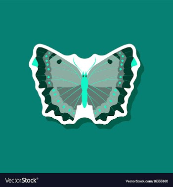 Butterfly paper sticker on stylish background vector image