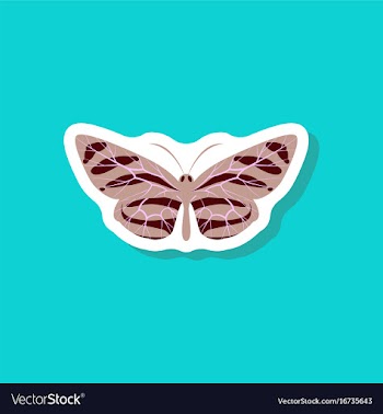 Butterfly paper sticker on stylish background vector image