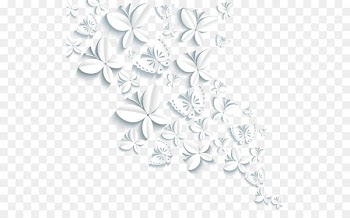 Butterfly Paper Wallpaper - 3d three-dimensional flower 