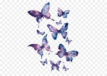 Butterfly Paper Watercolor painting Art - Purple Butterfly 