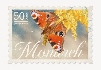 Butterfly postage stamp, animal collage | Free PSD - rawpixel