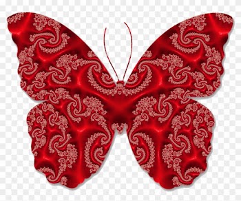 Butterfly Red Fractal Art Nature Png Image - Fractal Art