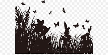 Butterfly Silhouette Clip art - Brown bush group 