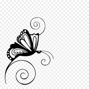 Butterfly Silhouette Stencil Clip art - fancy line png download ...