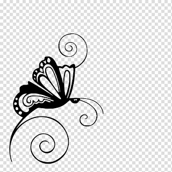 Butterfly Silhouette Stencil , fancy line transparent background PNG clipart