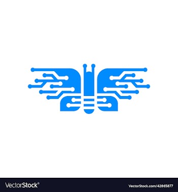 butterfly tech logo icon