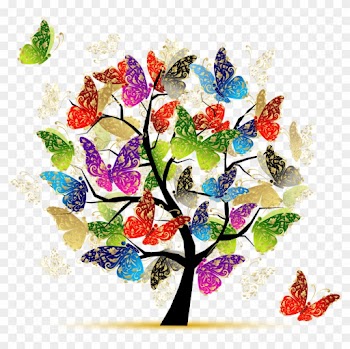 “ Butterfly Tree Illustration - Tree Of Life Butterflies