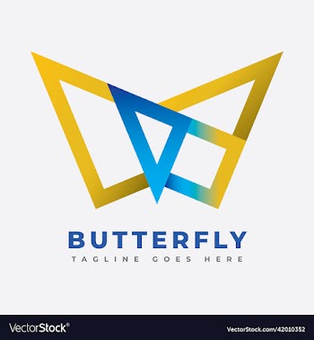 butterfly w letter logo