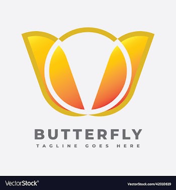 butterfly w letter logo