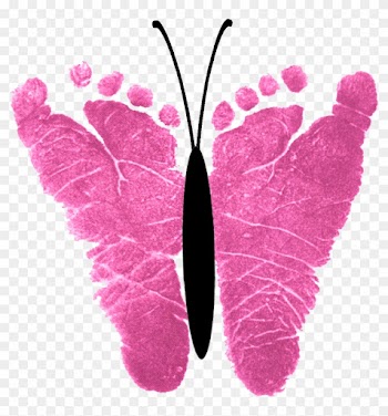 Butterfly With Baby Footprint