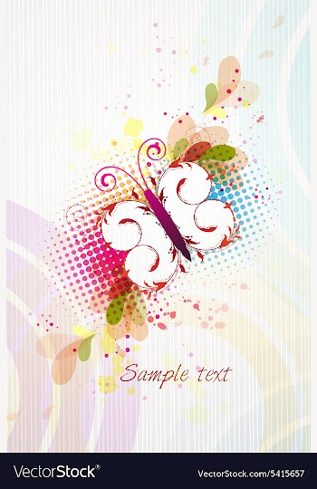 Butterfly with floral vector image