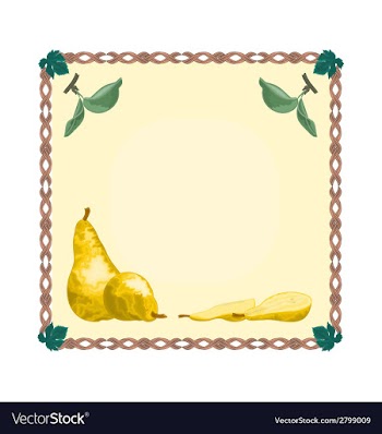 Button Pear with leaves vector image