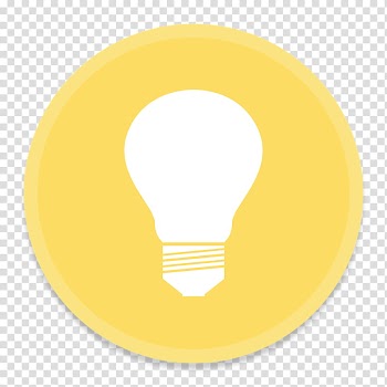 Button UI Microsoft Office Apps, white and yellow light bulb icon transparent background PNG clipart