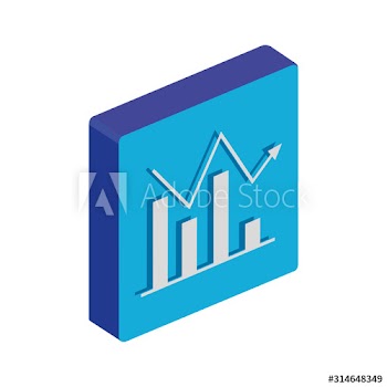 button with bars statistical graph design
