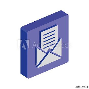 button with envelope mail design