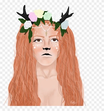 By Kingparkz Flower Crown Fawn Girl - Flower Crown Girl Png