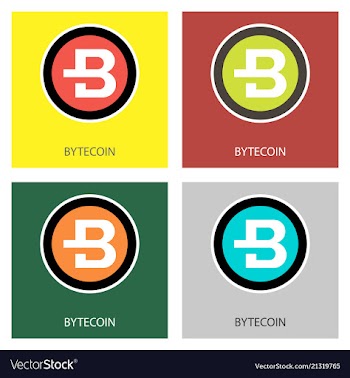 Bytecoin cryptocurrency virtual money symbol of vector image