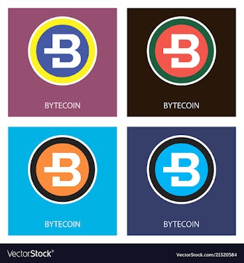 Bytecoin cryptocurrency virtual money symbol of vector image