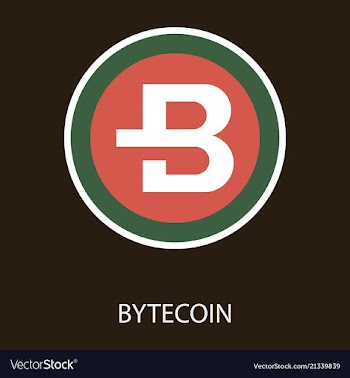 Bytecoin cryptocurrency virtual money symbol of vector image
