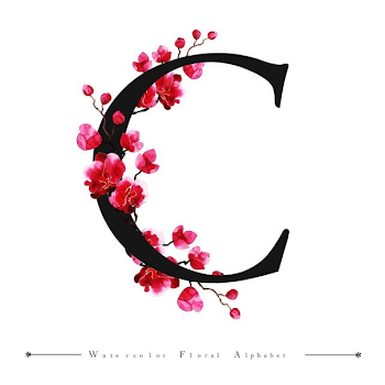 C Alphabet Letter Watercolor Floral Background, Watercolor, Color ...