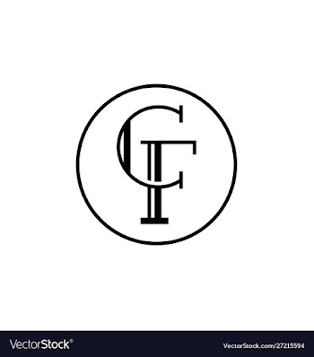 C f letter logo alphabet design vector image