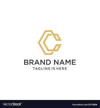 C letter logo cc initial icon vector image