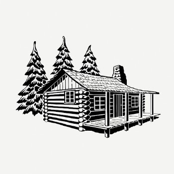 Cabin in woods illustration psd. | Free PSD - rawpixel