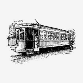 Cable car drawing, vintage transportation | Free PSD - rawpixel