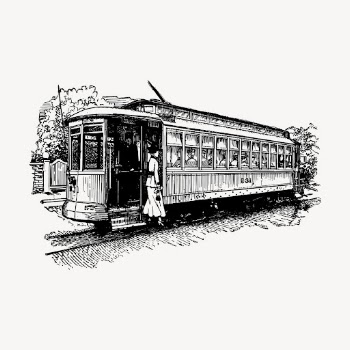 Cable car drawing, vintage transportation | Free Vector - rawpixel