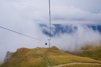 Cable Car Under White Clouds
