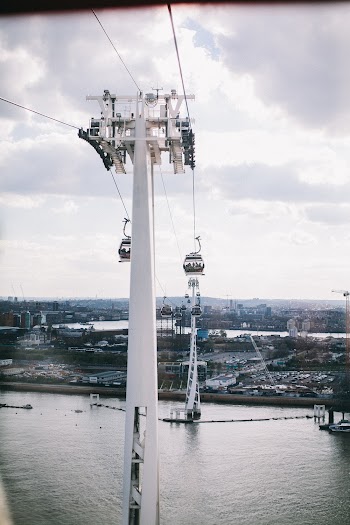 Cable Cars Above River