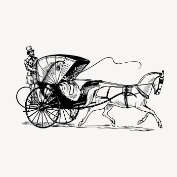 Cabriolet carriage clipart, vintage transportation | Free Vector - rawpixel