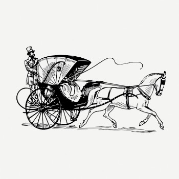 Cabriolet carriage drawing, transportation vintage | Free PSD - rawpixel