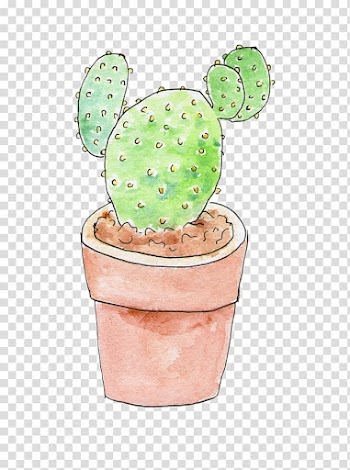 Cactaceae Flowerpot Watercolor painting , Potted cactus transparent background PNG clipart