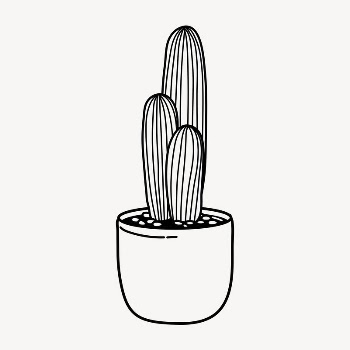 Cactus doodle collage element, cute | Free Vector Illustration - rawpixel