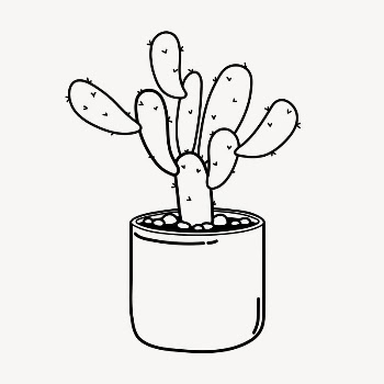 Cactus doodle collage element, cute | Free Vector Illustration - rawpixel
