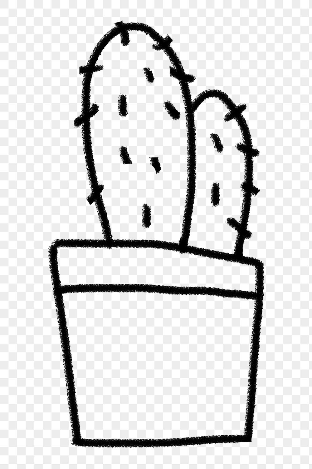 Cactus doodle png sticker, plant | Free PNG - rawpixel