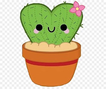 Cactus, Drawing, Heart, Flowerpot, Green PNG