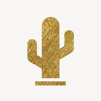 Cactus gold icon, glittery design | Free Icons - rawpixel